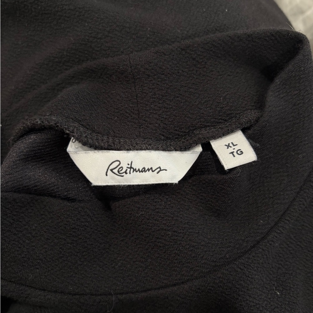 Reitmans Black Short Sleeve High Neck Tee Size XL - Picture 7 of 8